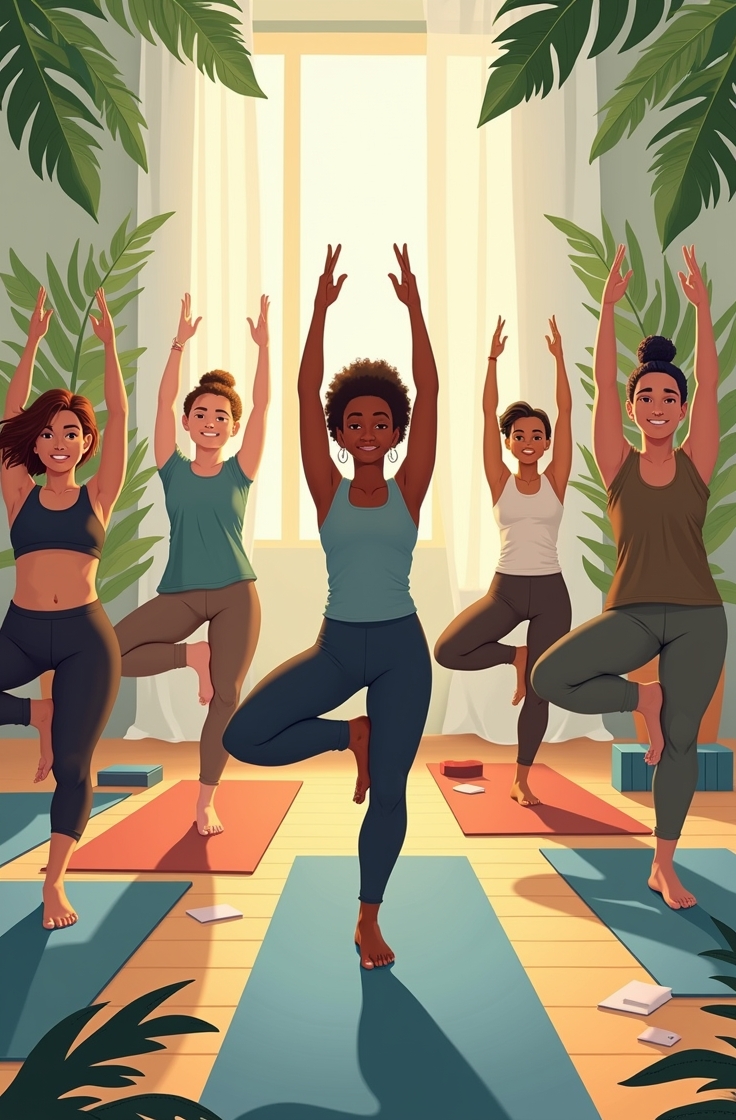 Vrouw die yoga doet